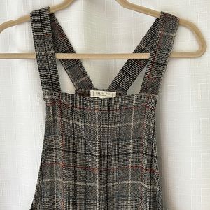 Wool plaid overalls